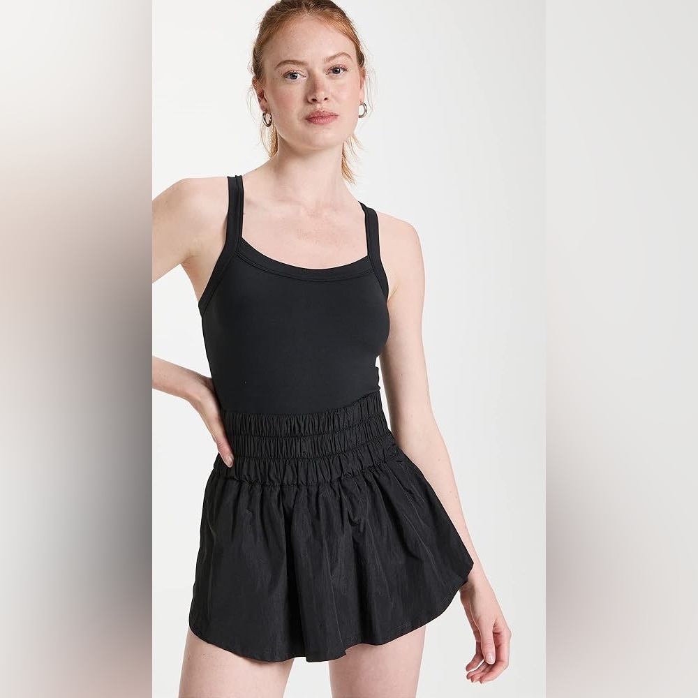 Free People Movement Open-Back Romper‎ Onesie Mixed Fabric Black Size Small